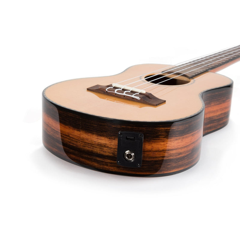 TST-22P-NGL-Tiki '22 Series' Spruce Solid Top Electric Tenor Ukulele with Hard Case (Natural Gloss)-Living Music