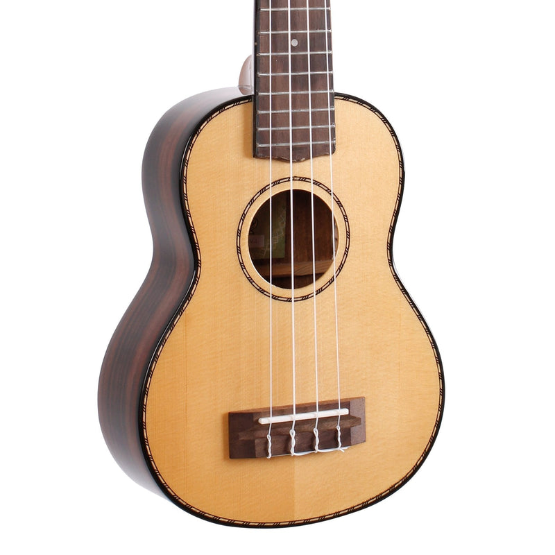 TSS-22-NGL-Tiki '22 Series' Spruce Solid Top Soprano Ukulele with Hard Case (Natural Gloss)-Living Music