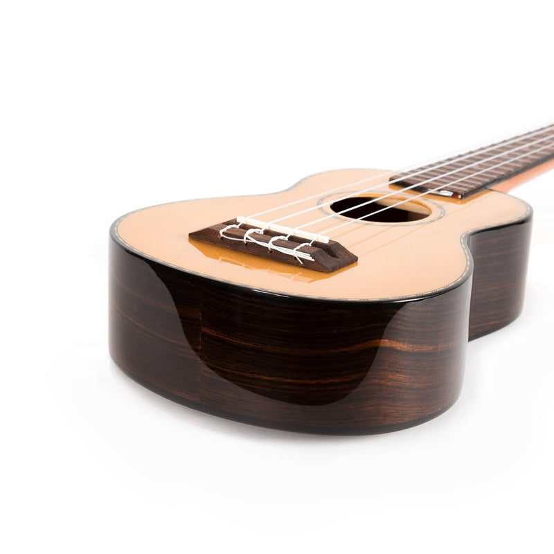 TSS-22-NGL-Tiki '22 Series' Spruce Solid Top Soprano Ukulele with Hard Case (Natural Gloss)-Living Music