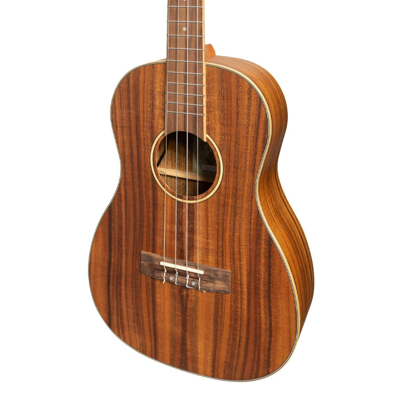 -Tiki '3 Series' Koa Electric Baritone Ukulele with Gig Bag (Natural Satin)-Living Music