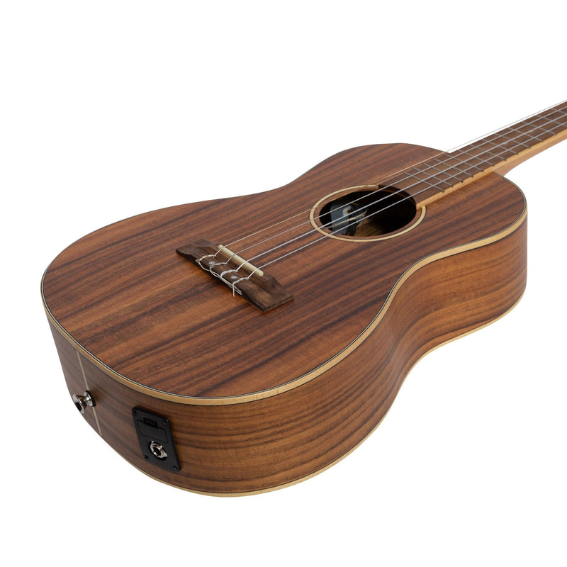 -Tiki '3 Series' Koa Electric Baritone Ukulele with Gig Bag (Natural Satin)-Living Music