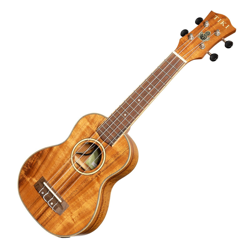 TKS-3P-NST-Tiki '3 Series' Koa Electric Soprano Ukulele with Gig Bag (Natural Satin)-Living Music