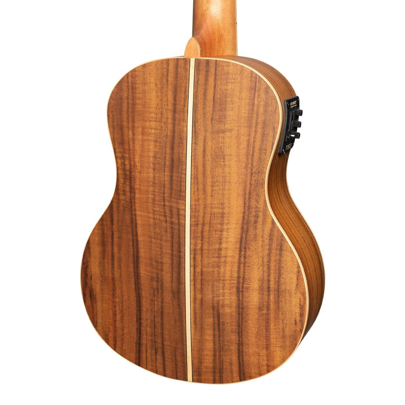 TKT-3P-NST-Tiki '3 Series' Koa Electric Tenor Ukulele with Gig Bag (Natural Satin)-Living Music