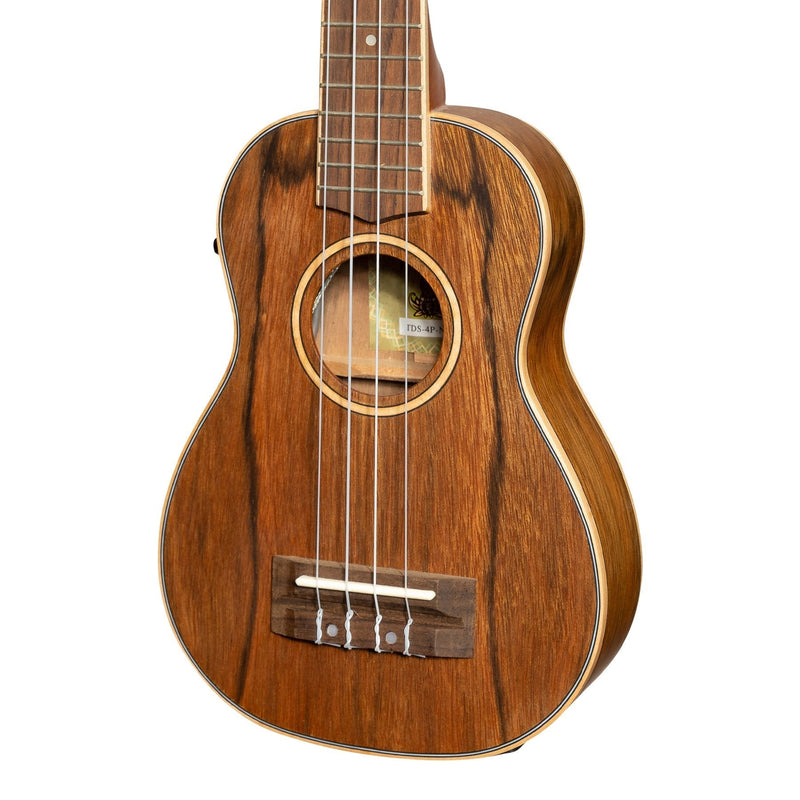 TDS-4P-NST-Tiki '4 Series' Daowood Electric Soprano Ukulele with Gig Bag (Natural Satin)-Living Music