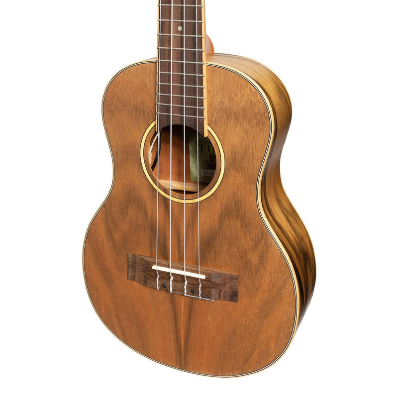 -Tiki '4 Series' Daowood Electric Tenor Ukulele with Gig Bag (Natural Satin)-Living Music