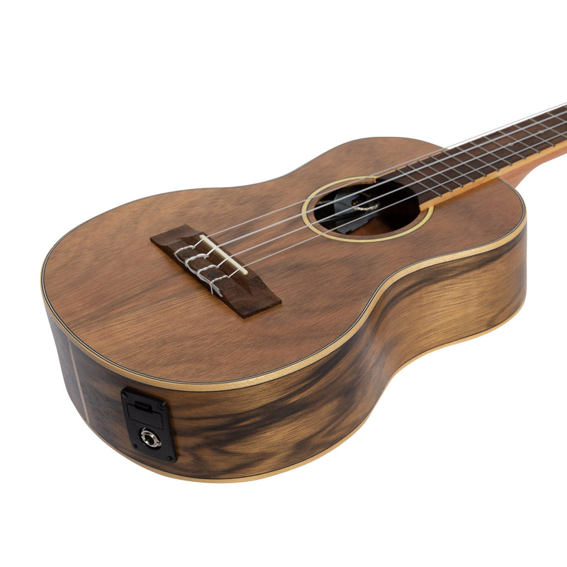 -Tiki '4 Series' Daowood Electric Tenor Ukulele with Gig Bag (Natural Satin)-Living Music