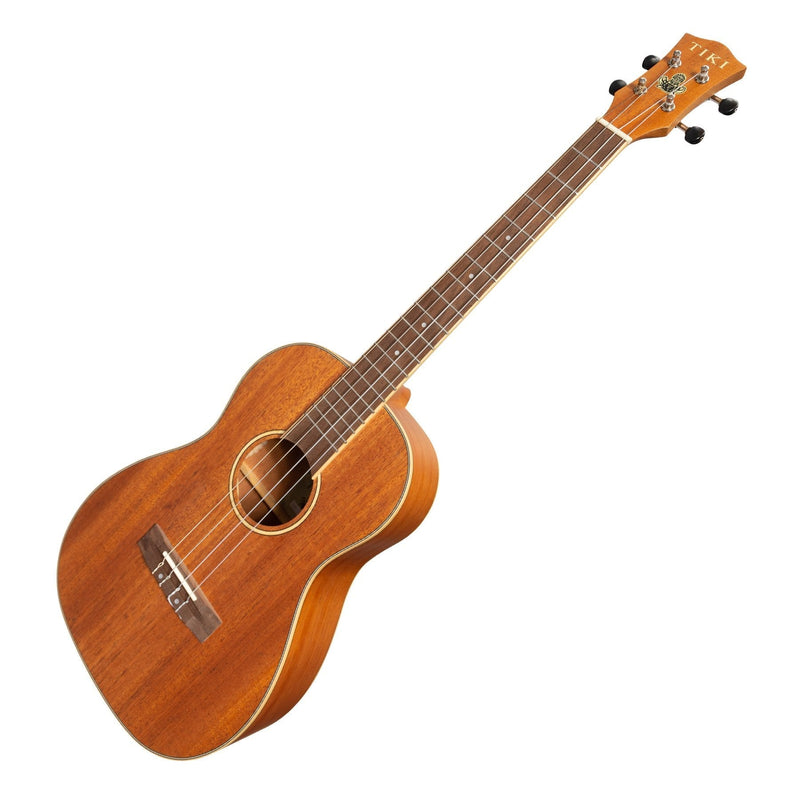 -Tiki '5 Series' Mahogany Solid Top Baritone Ukulele with Hard Case (Natural Satin)-Living Music