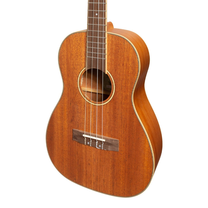 -Tiki '5 Series' Mahogany Solid Top Baritone Ukulele with Hard Case (Natural Satin)-Living Music