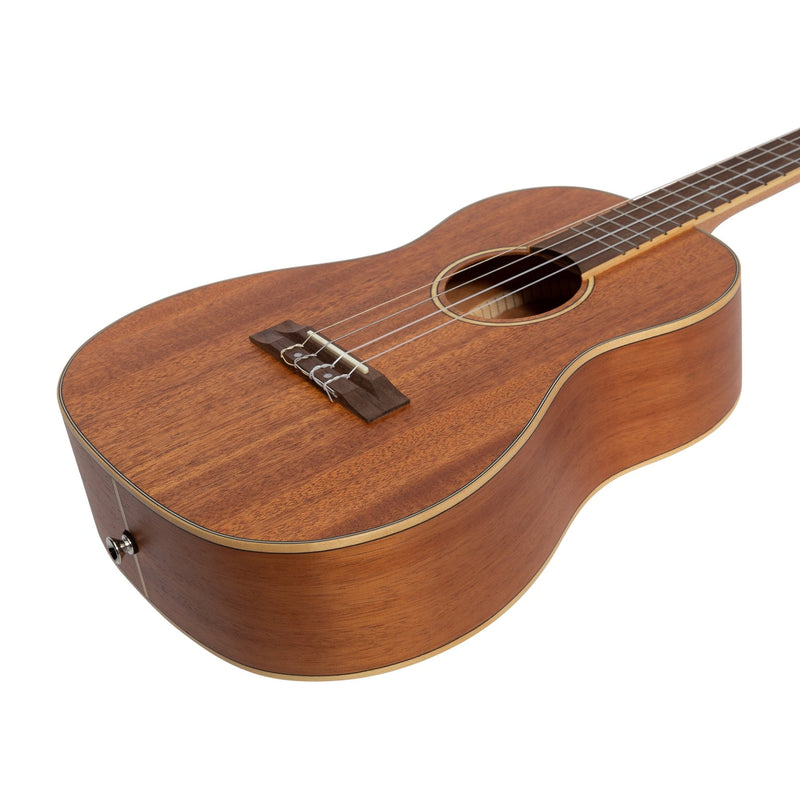 -Tiki '5 Series' Mahogany Solid Top Baritone Ukulele with Hard Case (Natural Satin)-Living Music