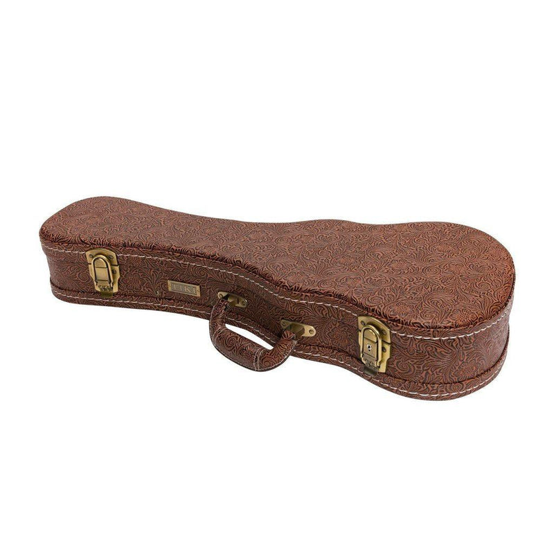 -Tiki '5 Series' Mahogany Solid Top Electric Concert Ukulele with Hard Case (Natural Satin)-Living Music