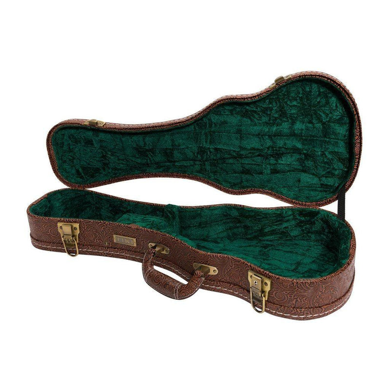 -Tiki '5 Series' Mahogany Solid Top Electric Concert Ukulele with Hard Case (Natural Satin)-Living Music