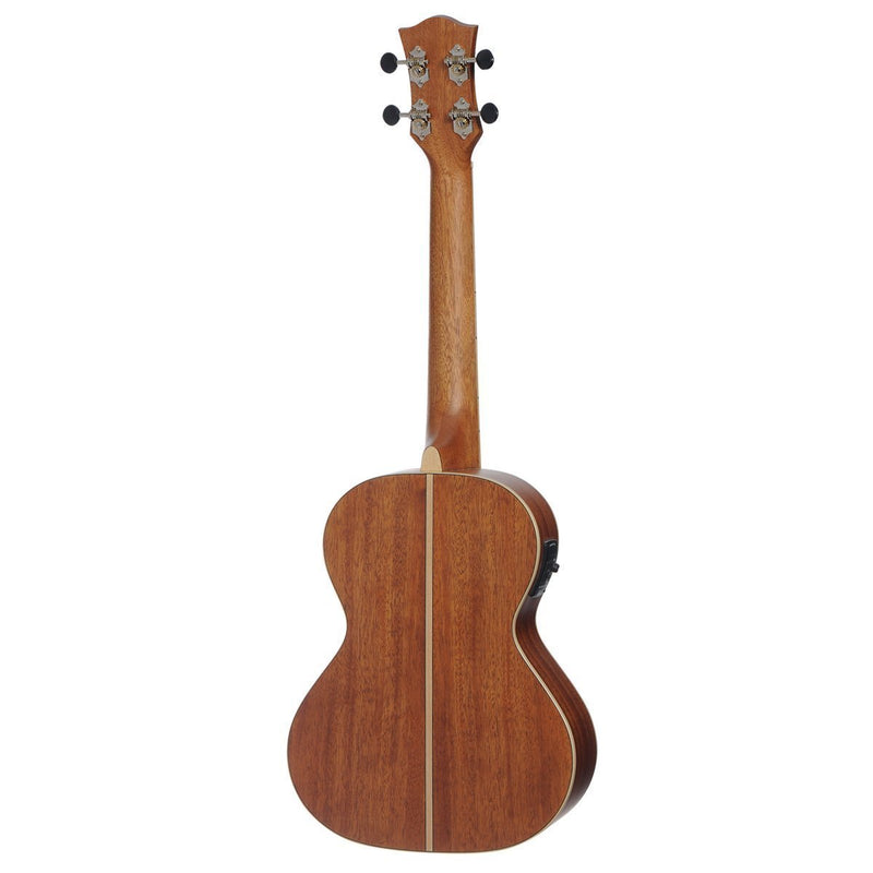 -Tiki '5 Series' Mahogany Solid Top Electric Tenor Ukulele with Hard Case (Natural Satin)-Living Music