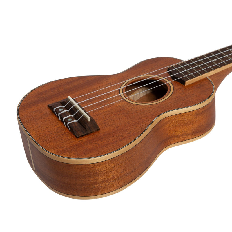 TMS-5-NST-Tiki '5 Series' Mahogany Solid Top Soprano Ukulele with Hard Case (Natural Satin)-Living Music