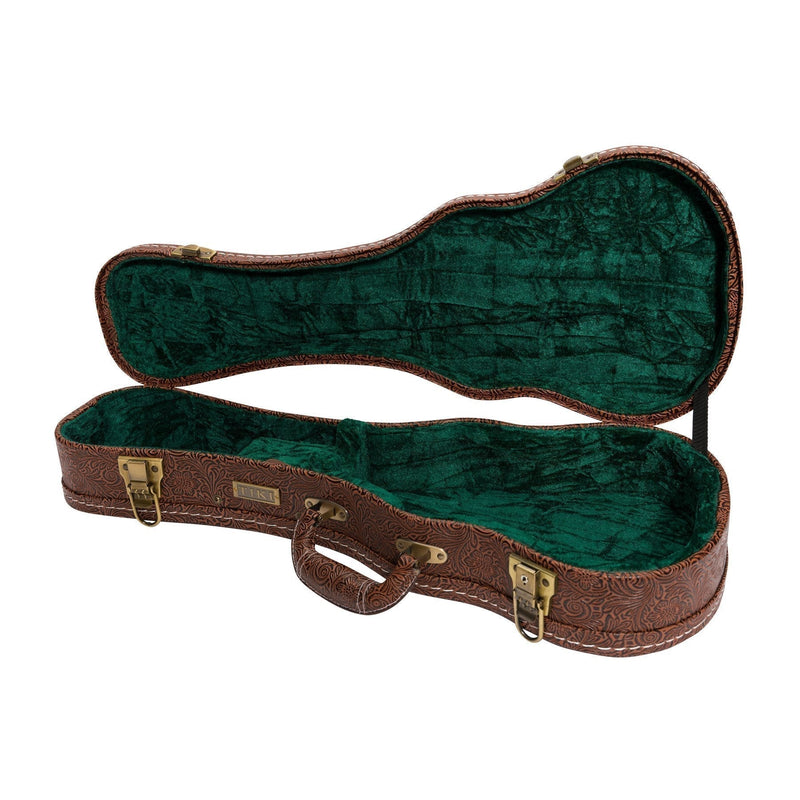 -Tiki '6 Series' Spruce Solid Top Electric Concert Ukulele with Hard Case (Natural Satin)-Living Music
