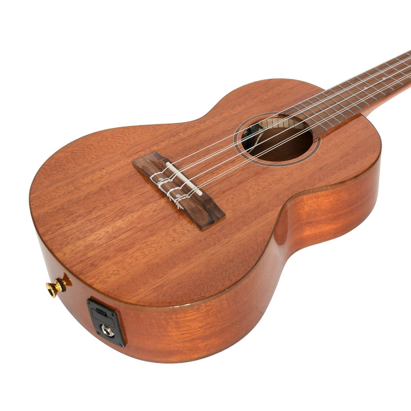 -Tiki 6 String Mahogany Solid Top Electric Ukulele with Gig Bag (Natural Gloss)-Living Music