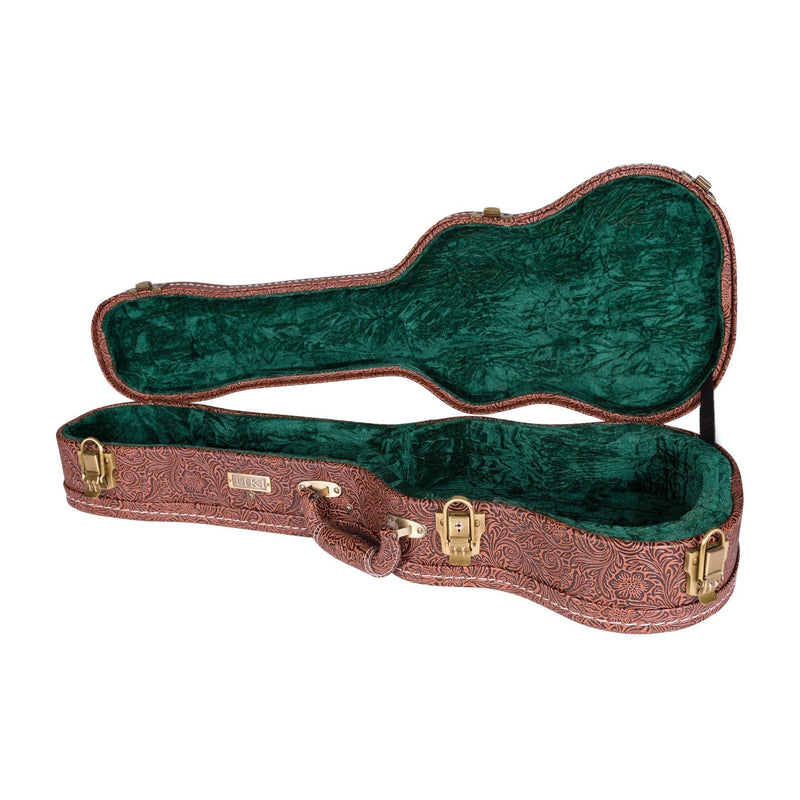 -Tiki 6 String Mahogany Solid Top Electric Ukulele with Hard Case (Natural Gloss)-Living Music
