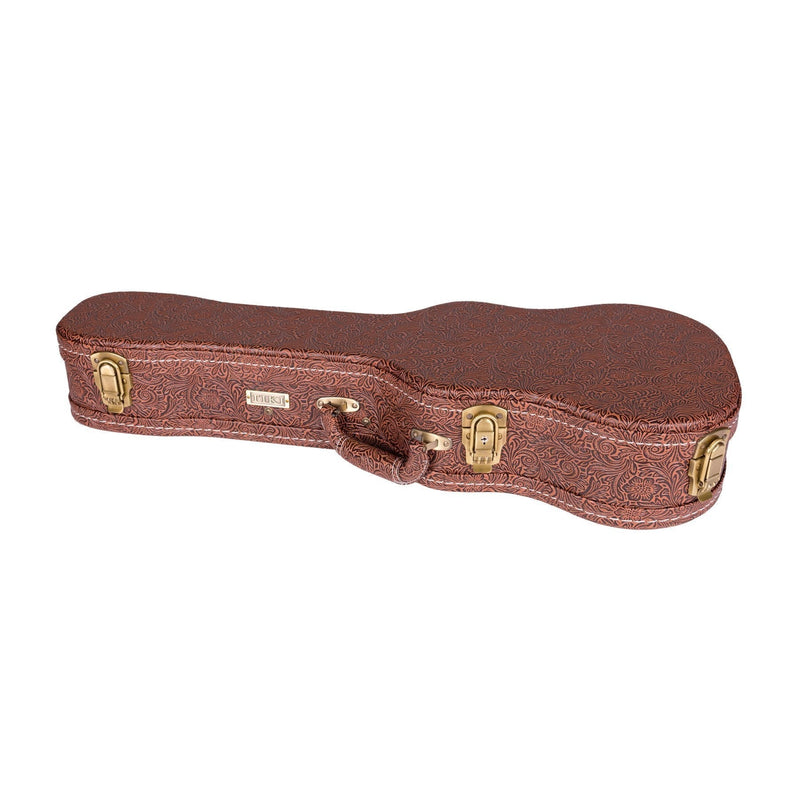 -Tiki 6 String Mahogany Solid Top Electric Ukulele with Hard Case (Natural Gloss)-Living Music