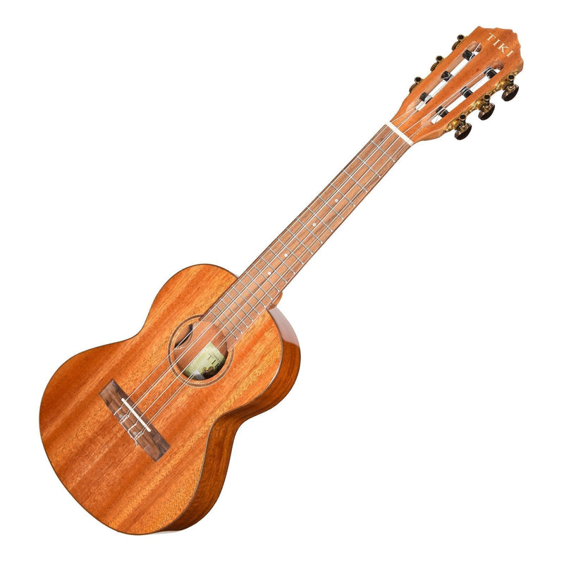 -Tiki 6 String Mahogany Solid Top Electric Ukulele with Hard Case (Natural Gloss)-Living Music