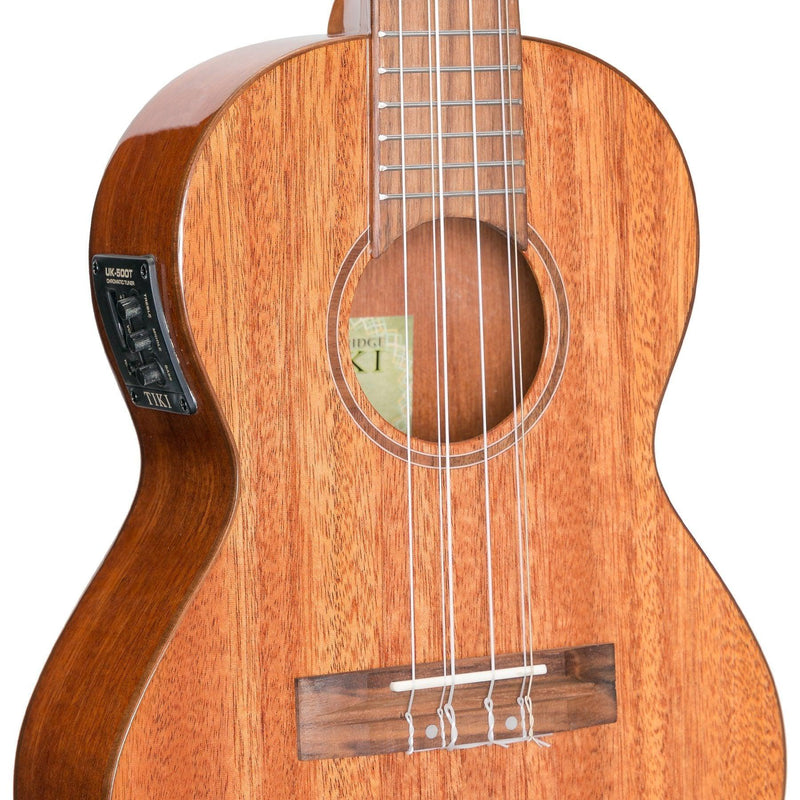 -Tiki 6 String Mahogany Solid Top Electric Ukulele with Hard Case (Natural Gloss)-Living Music