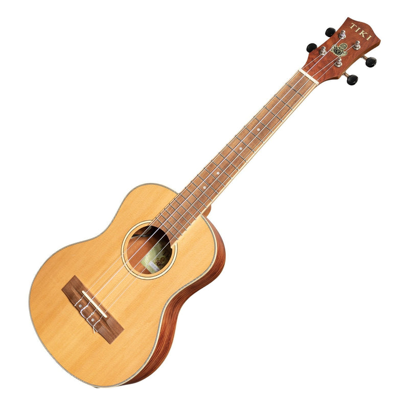 TCT-7P-NST-Tiki '7 Series' Cedar Solid Top Electric Tenor Ukulele with Hard Case (Natural Satin)-Living Music