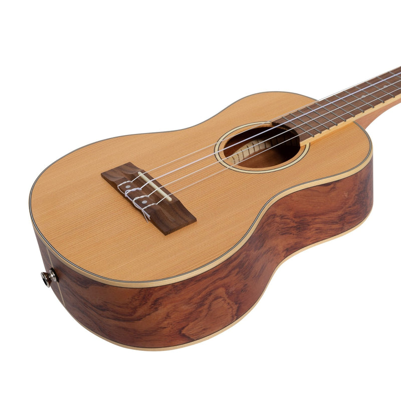 -Tiki '7 Series' Cedar Solid Top Tenor Ukulele with Hard Case (Natural Satin)-Living Music