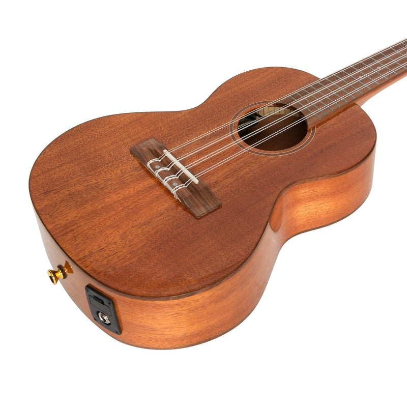 T8E-NGL-Tiki 8 String Mahogany Solid Top Electric Ukulele with Gig Bag (Natural Gloss)-Living Music