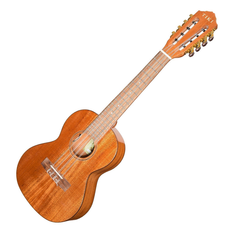 T8E/C-NGL-Tiki 8 String Mahogany Solid Top Electric Ukulele with Hard Case (Natural Gloss)-Living Music