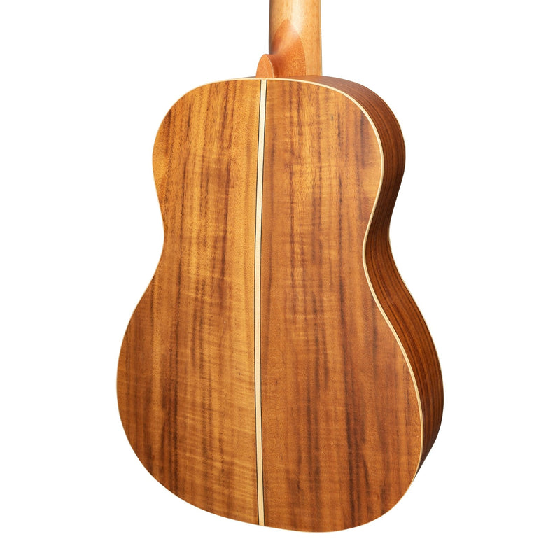 -Tiki '9 Series' Koa Solid Top Baritone Ukulele with Hard Case (Natural Satin)-Living Music