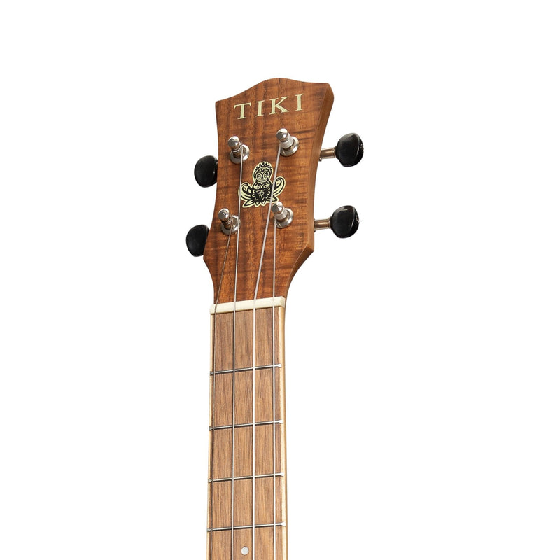 -Tiki '9 Series' Koa Solid Top Baritone Ukulele with Hard Case (Natural Satin)-Living Music