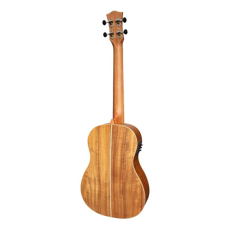 -Tiki '9 Series' Koa Solid Top Electric Baritone Ukulele with Hard Case (Natural Satin)-Living Music