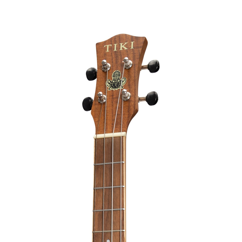 -Tiki '9 Series' Koa Solid Top Electric Baritone Ukulele with Hard Case (Natural Satin)-Living Music