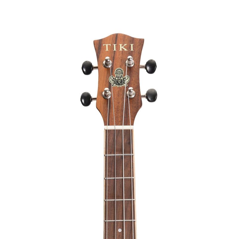 -Tiki '9 Series' Koa Solid Top Electric Cutaway Baritone Ukulele with Hard Case (Natural Satin)-Living Music