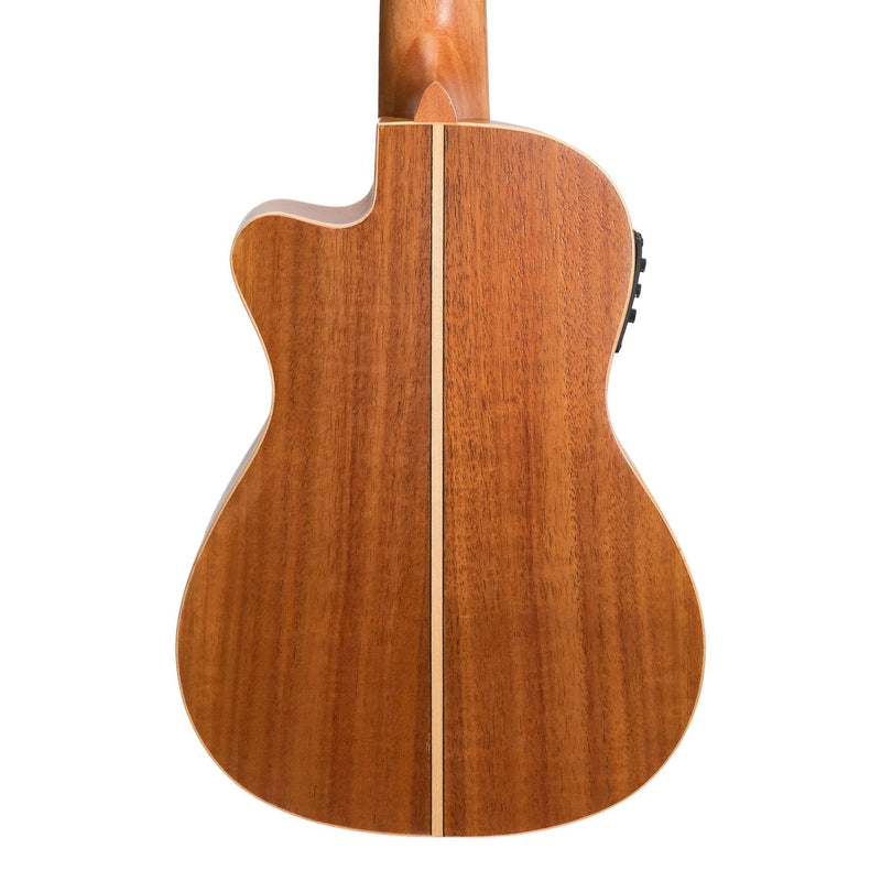 -Tiki '9 Series' Koa Solid Top Electric Cutaway Concert Ukulele with Hard Case (Natural Satin)-Living Music