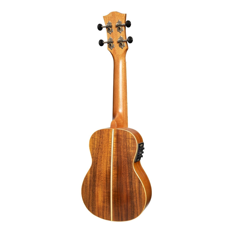-Tiki '9 Series' Koa Solid Top Electric Soprano Ukulele with Hard Case (Natural Satin)-Living Music