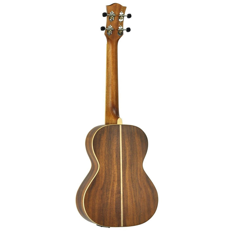-Tiki '9 Series' Koa Solid Top Electric Tenor Ukulele with Hard Case (Natural Satin)-Living Music
