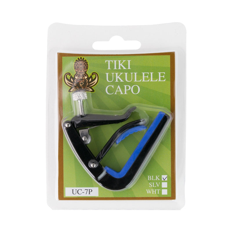 UC-7P-BLK-Tiki Adjustable Roller Ukulele Capo (Black)-Living Music
