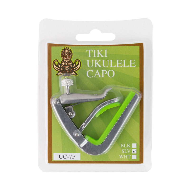 UC-7P-SLV-Tiki Adjustable Roller Ukulele Capo (Silver)-Living Music