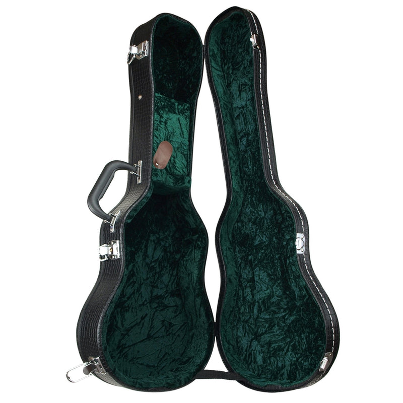 -Tiki Deluxe 'Croc' Tenor Ukulele Hard Case (Black)-Living Music
