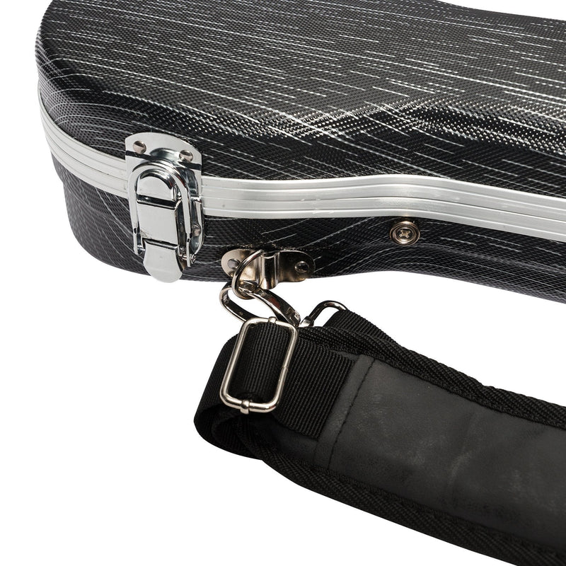 UHC-C-GRYBK-Tiki Deluxe Shaped Concert Ukulele Flight Case (Grey/Black)-Living Music