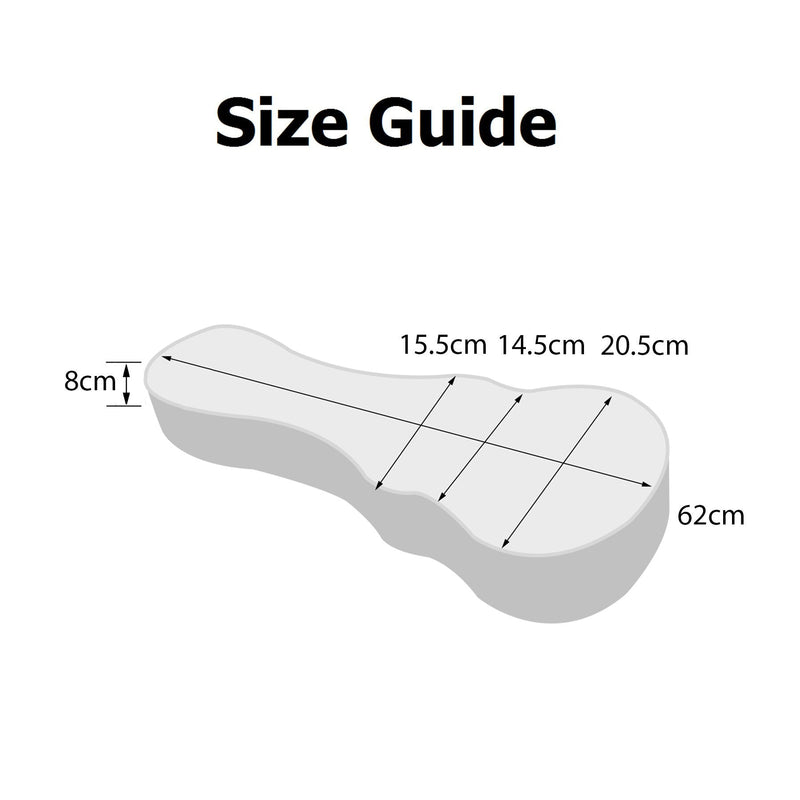 -Tiki Deluxe Shaped Concert Ukulele Flight Case (Grey/Black)-Living Music