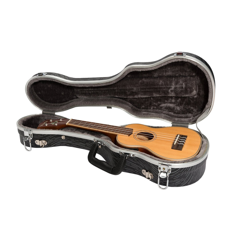 -Tiki Deluxe Shaped Soprano Ukulele Flight Case (Grey/Black)-Living Music