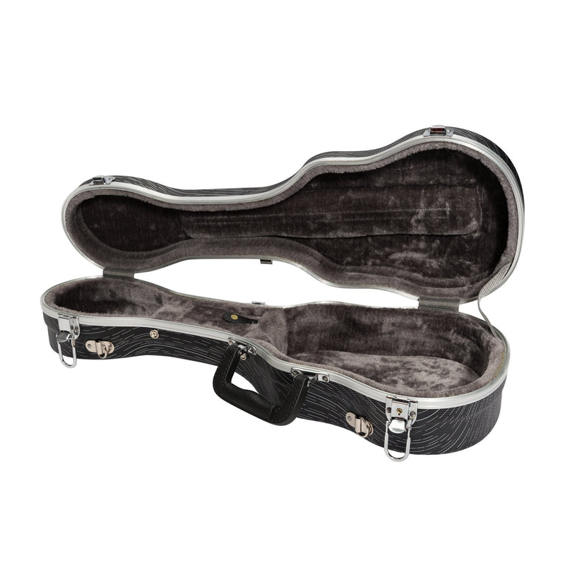 -Tiki Deluxe Shaped Soprano Ukulele Flight Case (Grey/Black)-Living Music
