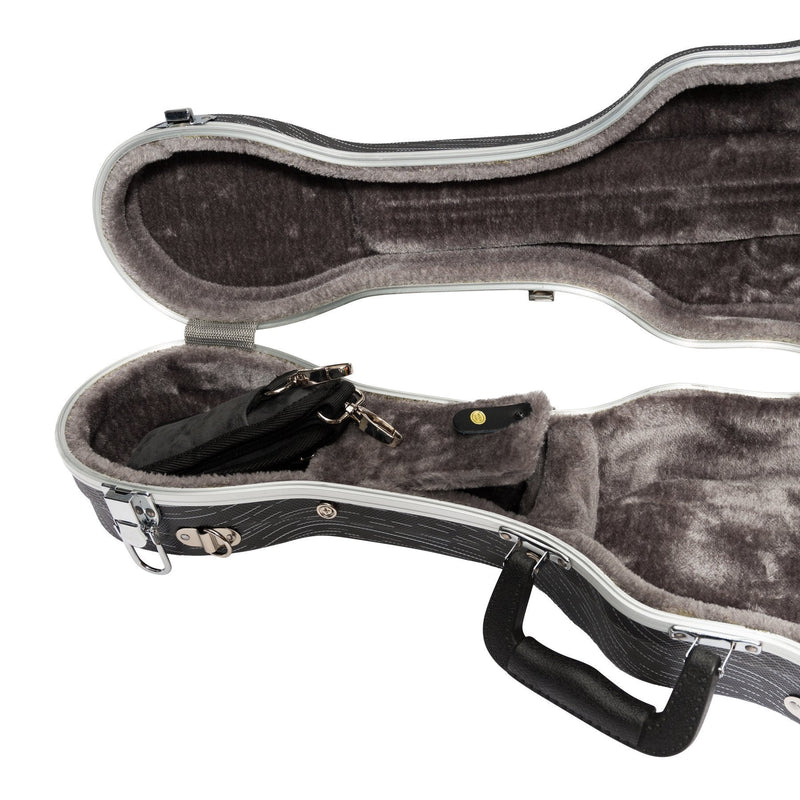 -Tiki Deluxe Shaped Soprano Ukulele Flight Case (Grey/Black)-Living Music
