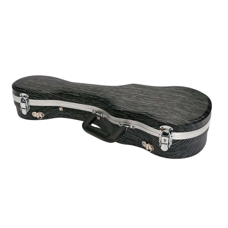 -Tiki Deluxe Shaped Soprano Ukulele Flight Case (Grey/Black)-Living Music