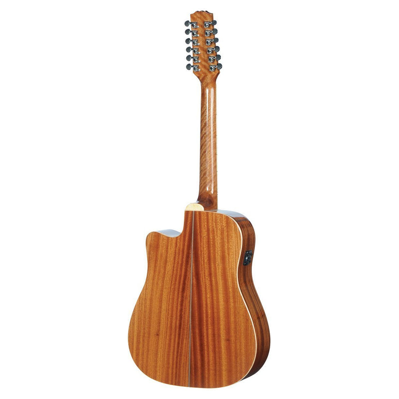 -Timberidge '1 Series' 12-String Spruce Solid Top Acoustic-Electric Dreadnought Cutaway Guitar (Natural Gloss)-Living Music