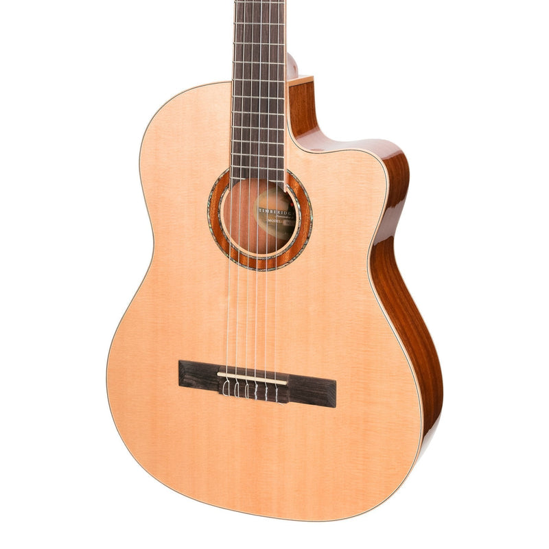 TRCC-1-NGL-Timberidge '1 Series' Spruce Solid Top Acoustic-Electric Classical Cutaway Guitar (Natural Gloss)-Living Music