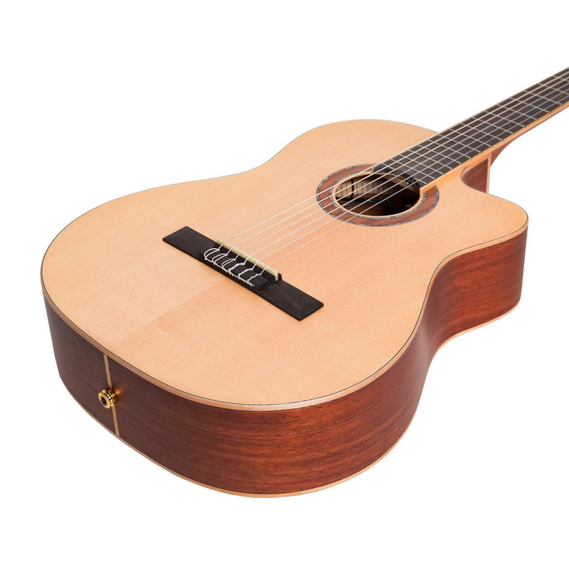 TRCC-1-NST-Timberidge '1 Series' Spruce Solid Top Acoustic-Electric Classical Cutaway Guitar (Natural Satin)-Living Music