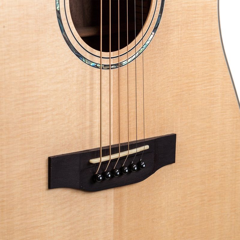 TRC-1-NST-Timberidge '1 Series' Spruce Solid Top Acoustic-Electric Dreadnought Cutaway Guitar (Natural Satin)-Living Music