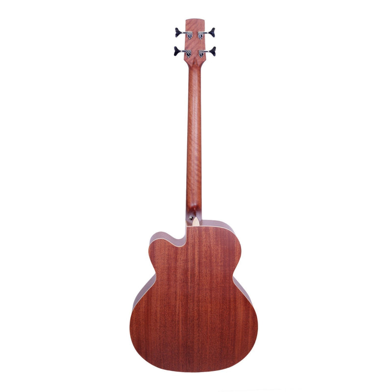 -Timberidge '1 Series' Spruce Solid Top & Mahogany Solid Back Acoustic-Electric Cutaway Bass Guitar (Natural Satin)-Living Music