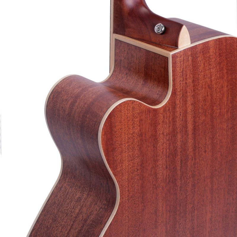 -Timberidge '1 Series' Spruce Solid Top & Mahogany Solid Back Acoustic-Electric Cutaway Bass Guitar (Natural Satin)-Living Music